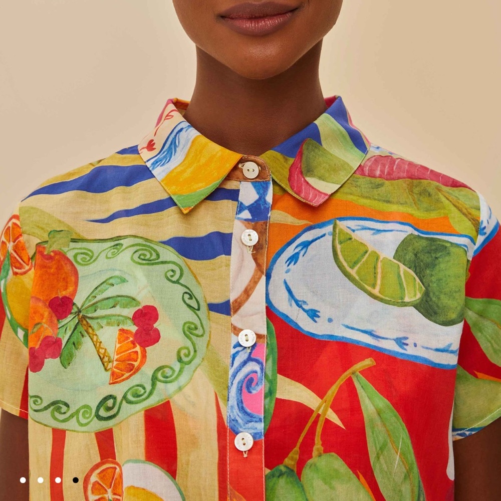 Farm Rio multicolor summer picnic shirt - Picture 14 of 14